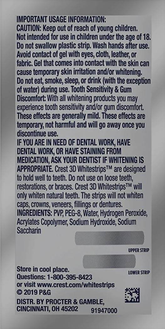 Crest 3D White Luxe Whitestrips, Professional Effects, 20 ea - OTC Shoppe Express