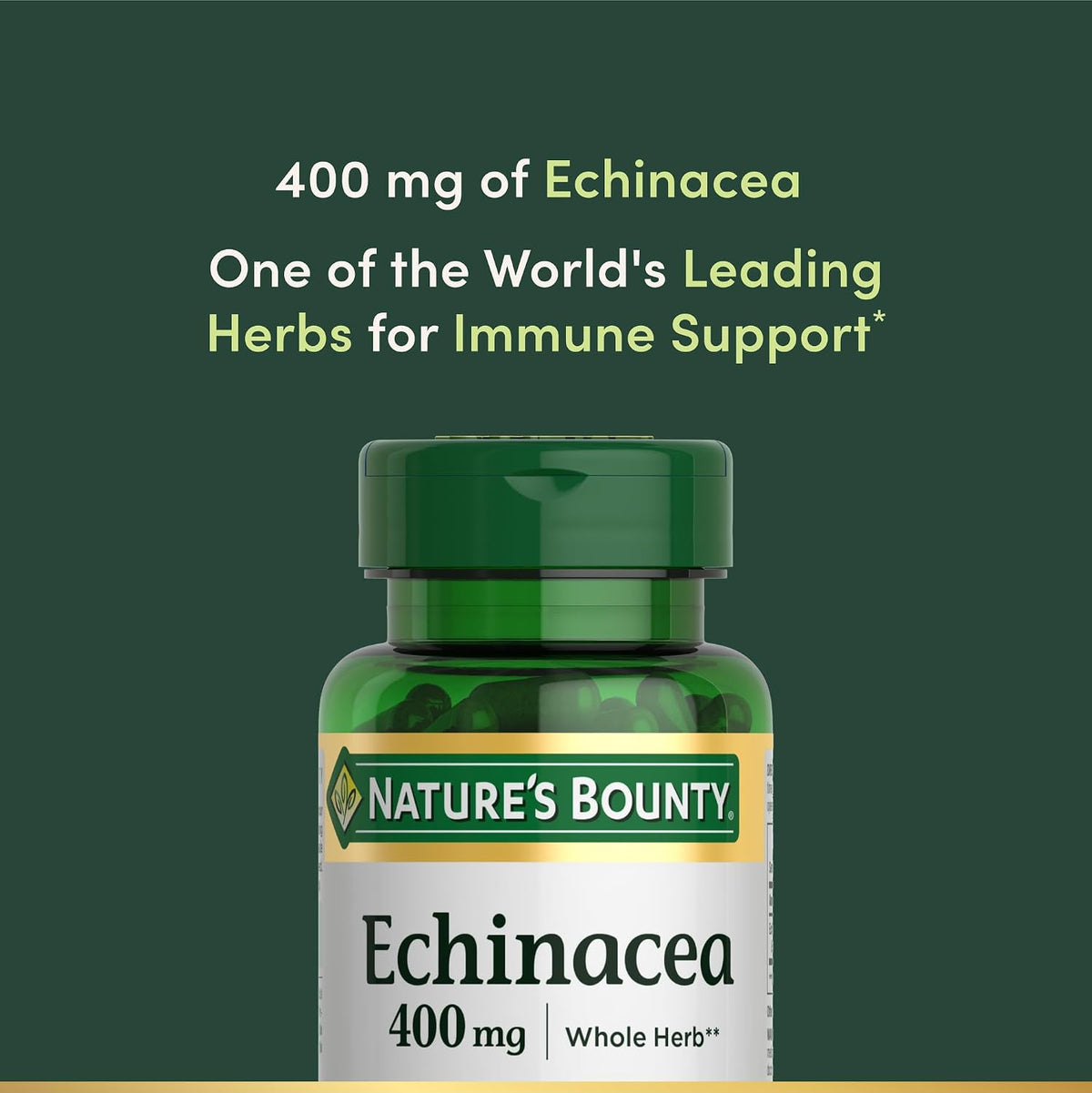 Nature's Bounty Echinacea 400mg, 100 Capsules