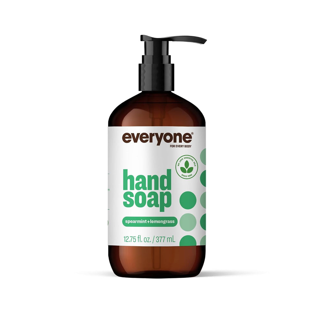 Everyone Liquid Hand Soap, 12.75 Ounce (Pack of 1), Spearmint and Lemongrass, made with Essential Oils for Kitchen and Bathroom