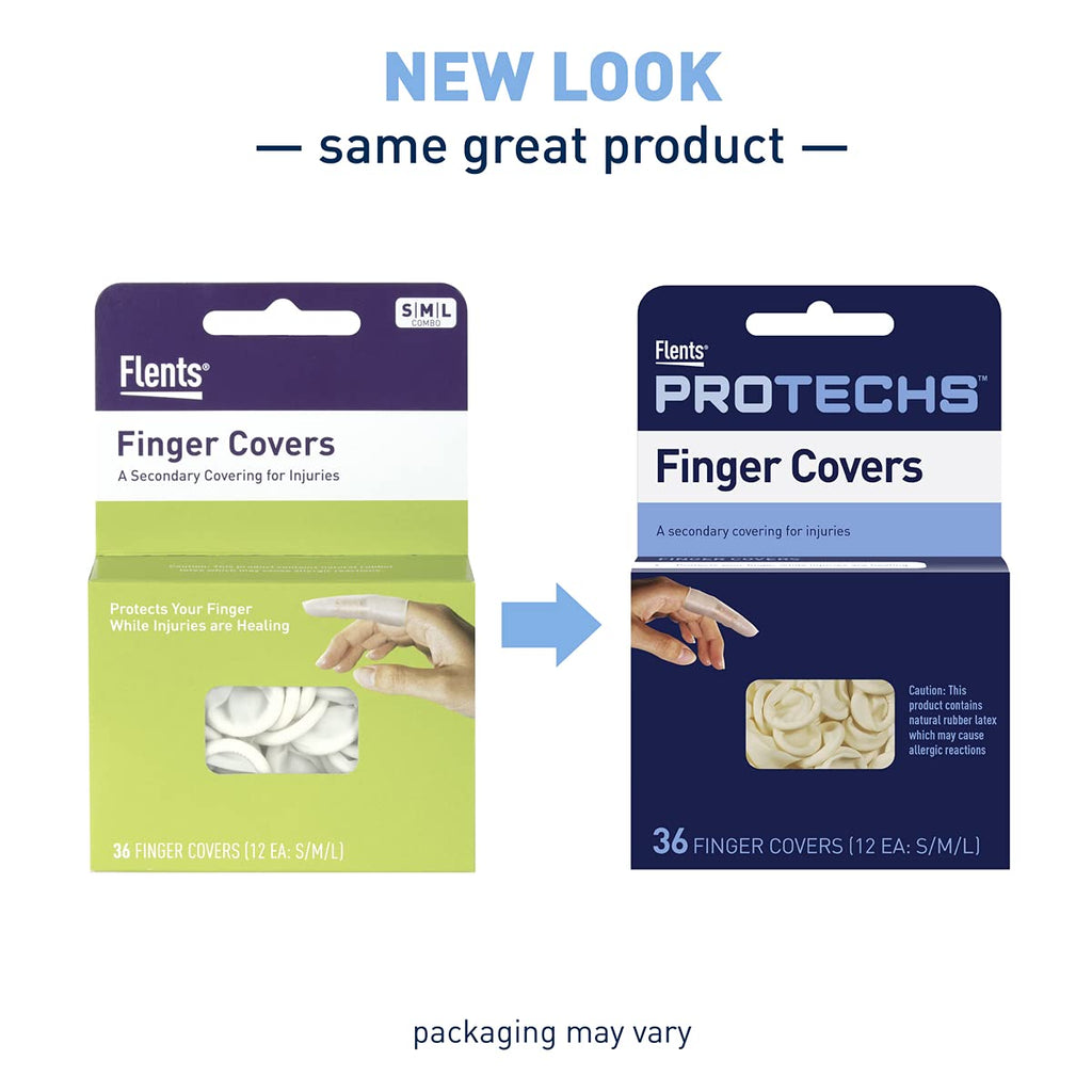 Flents First Aid Finger Cots, Strong Latex Protective Covers, 36 Count