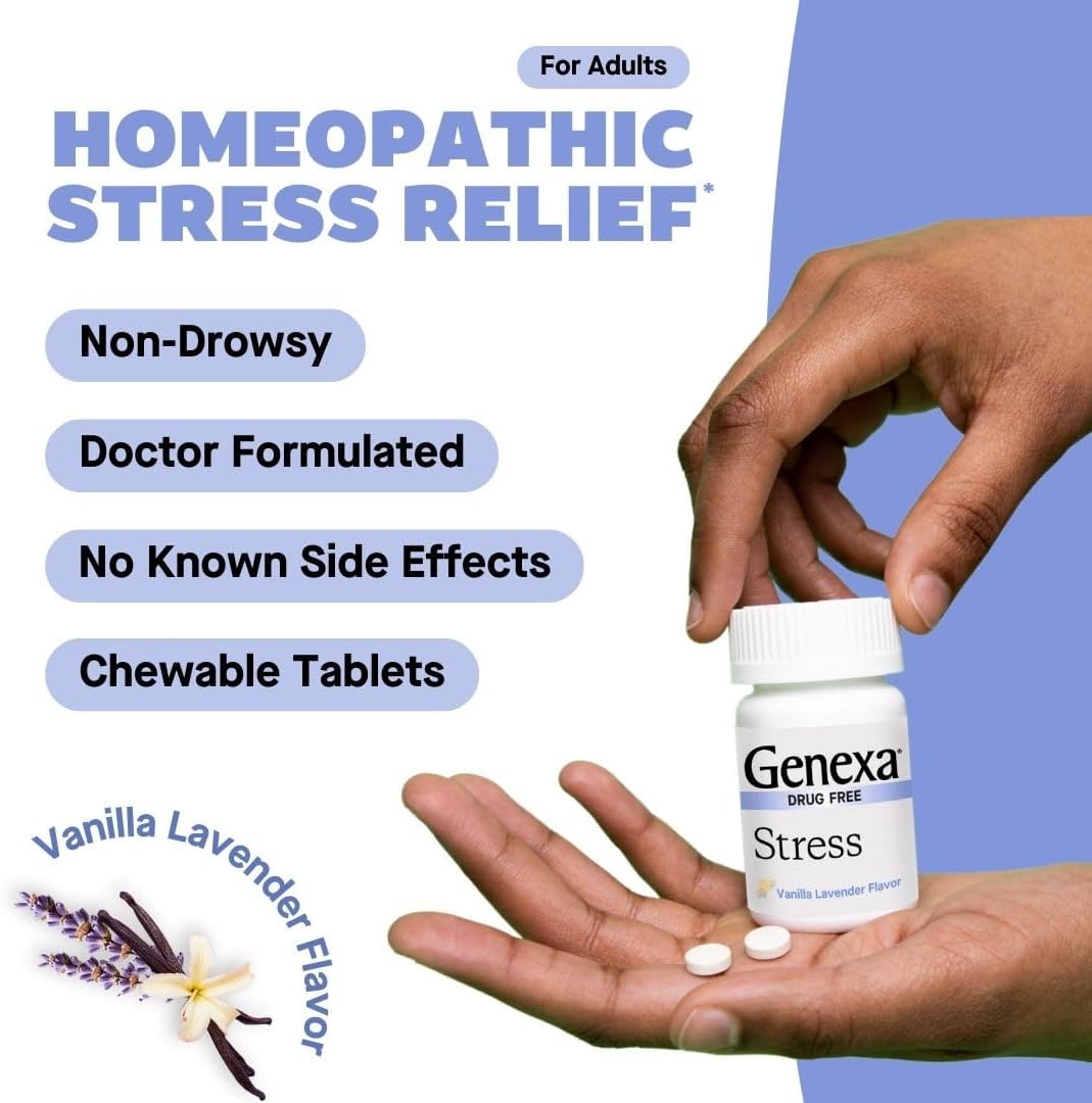 Genexa Stress, Anxiety & Stress Relief Made Clean, 60 Chewable Tablets