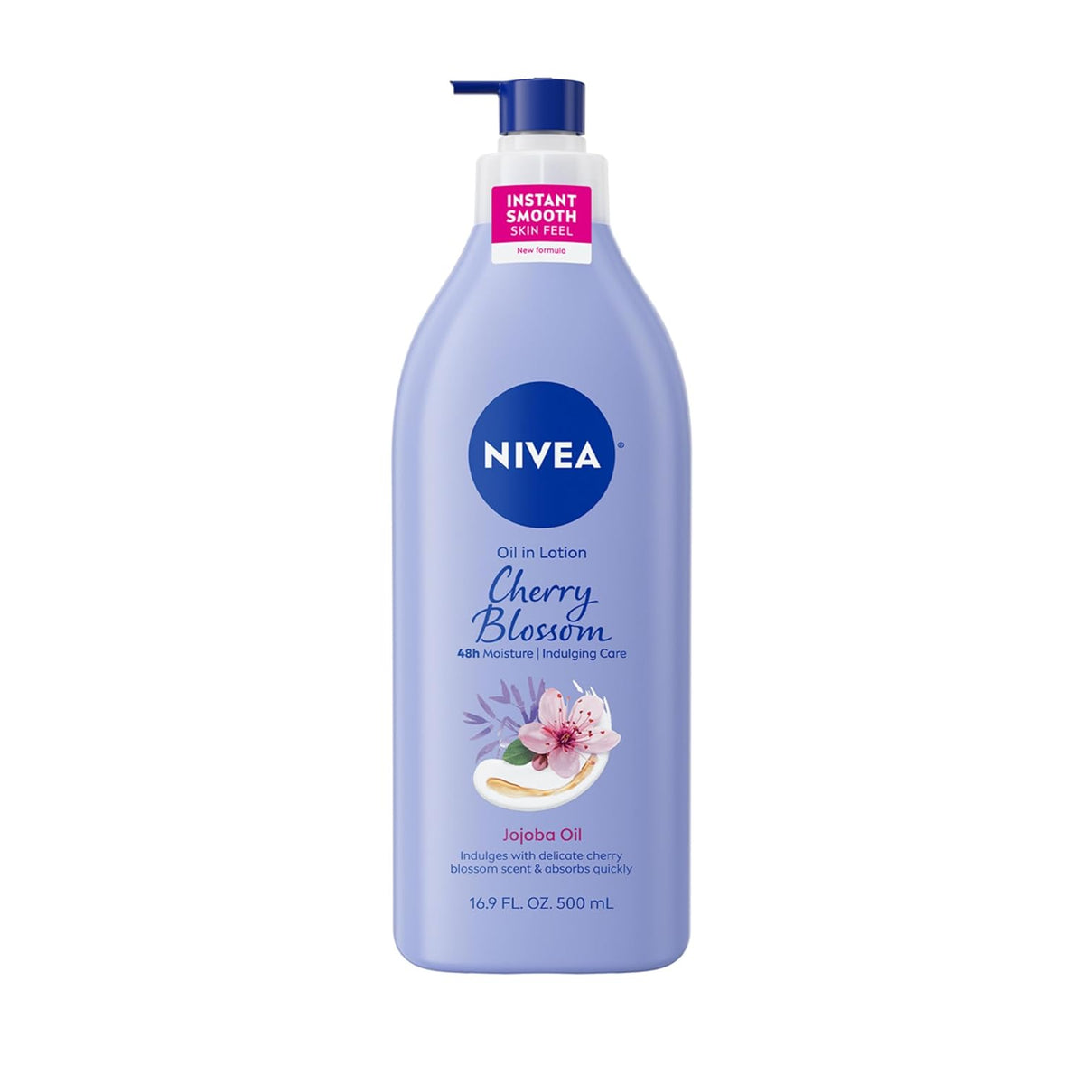 NIVEA Oil Infused Cherry Blossom and Jojoba Oil Body Lotion for Women, Fast-Absorbing and Non-Greasy Cherry Blossom Scented Lotion Moisturizes
