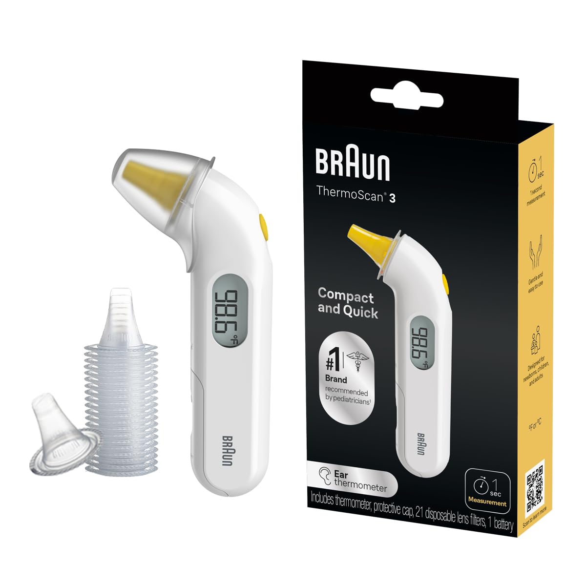 Braun ThermoScan 3 Ear Thermometer for Baby and Infant