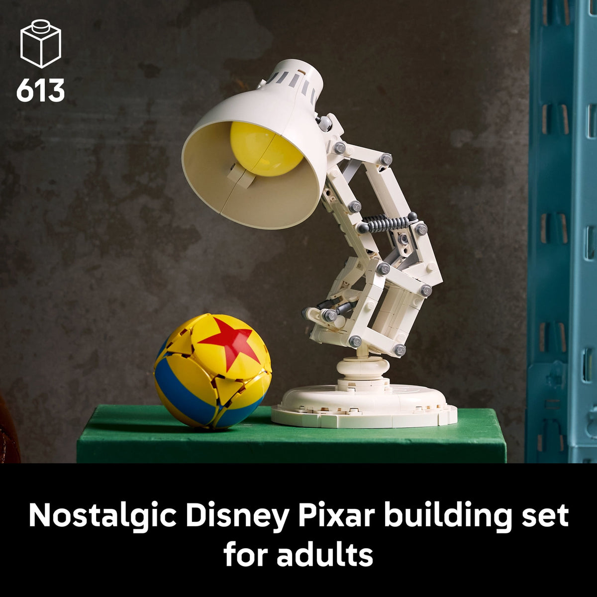 LEGO Ideas Disney Pixar Luxo Jr. Building Set for Adults 21357, Brick-Built Lamp Desk Decor, Ages 18+