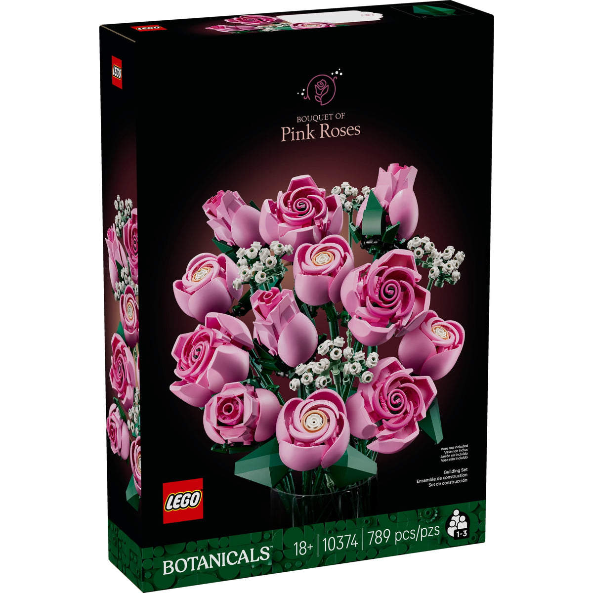 LEGO Botanicals Bouquet of Pink Roses Artificial Flowers Building Set 10374, Ages 18+