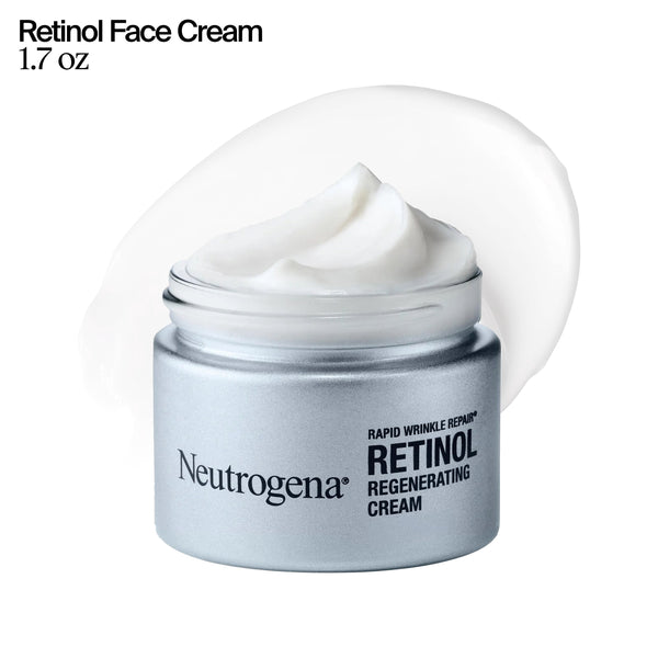 Neutrogena Rapid Wrinkle Repair Retinol Cream Face Moisturizer, Anti Aging Skin Care, 1.7 oz