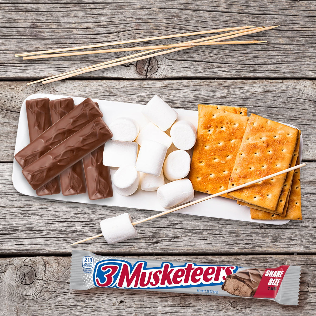 3 Musketeers Milk Chocolate Candy Bar, Sharing Size, 3.28 oz