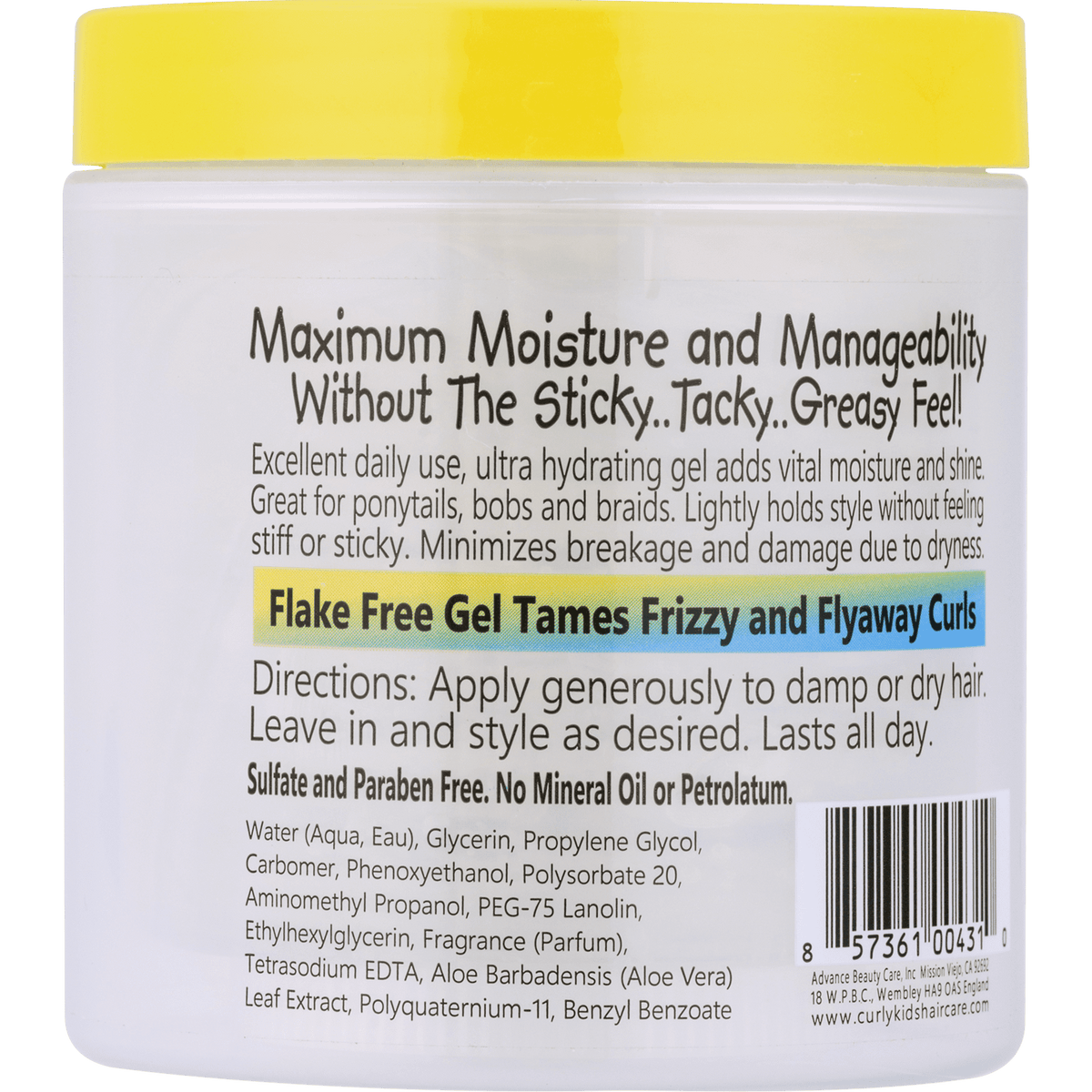 Curly Kids Mixed Hair Care Curl Moisturizing Jar Hair Styling Gel, 6 oz, Children