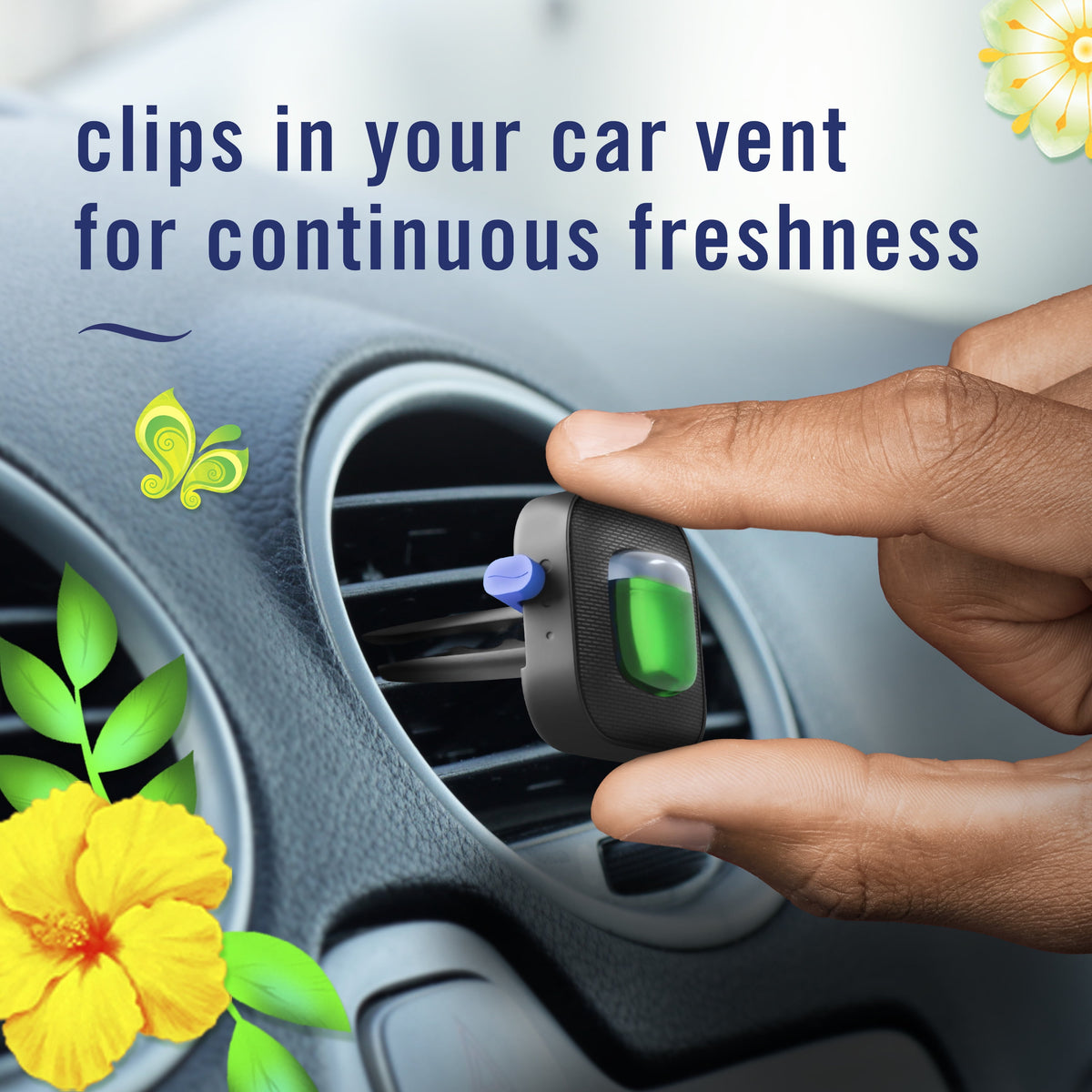 Febreze Car Air Freshener, Odor-Fighting Car Vent Clip, Gain Original, 3 Count