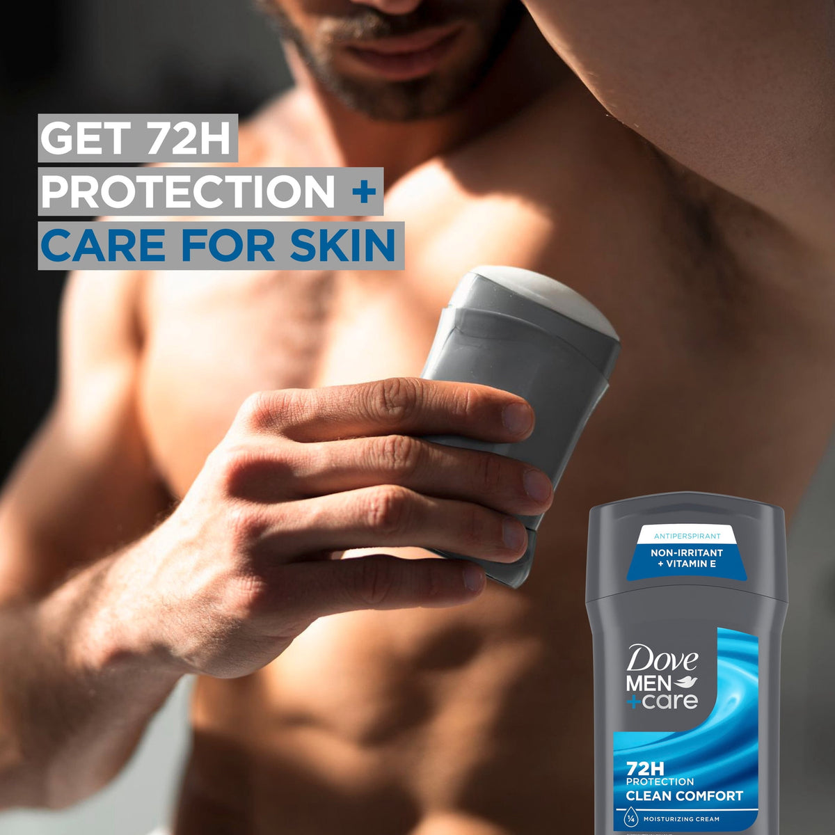 Dove Men+Care Antiperspirant Deodorant Stick 72-Hour Sweat & Odor Protection Clean Comfort Antiperspirant for Men With 1/4 Moisturizing Cream,. 2.6 oz
