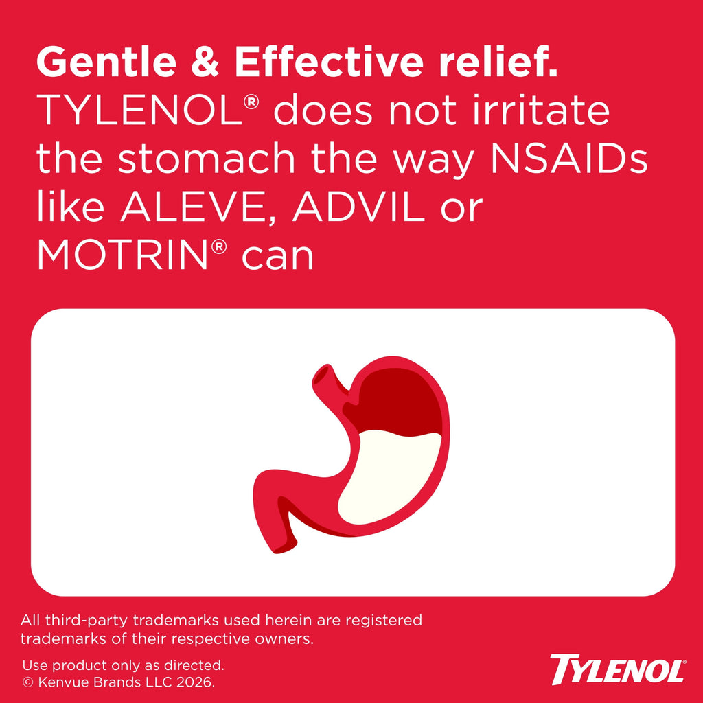 Tylenol Extra Strength 500mg Acetaminophen Caplets, Travel Size, 10 Count