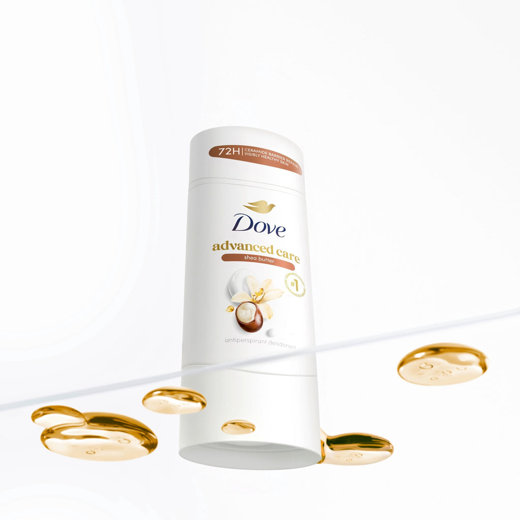 Dove Advanced Care Antiperspirant Deodorant Stick For Helping Repair Skin Barrier After Shaving, Shea Butter with 72-Hour Sweat & Odor Protection
