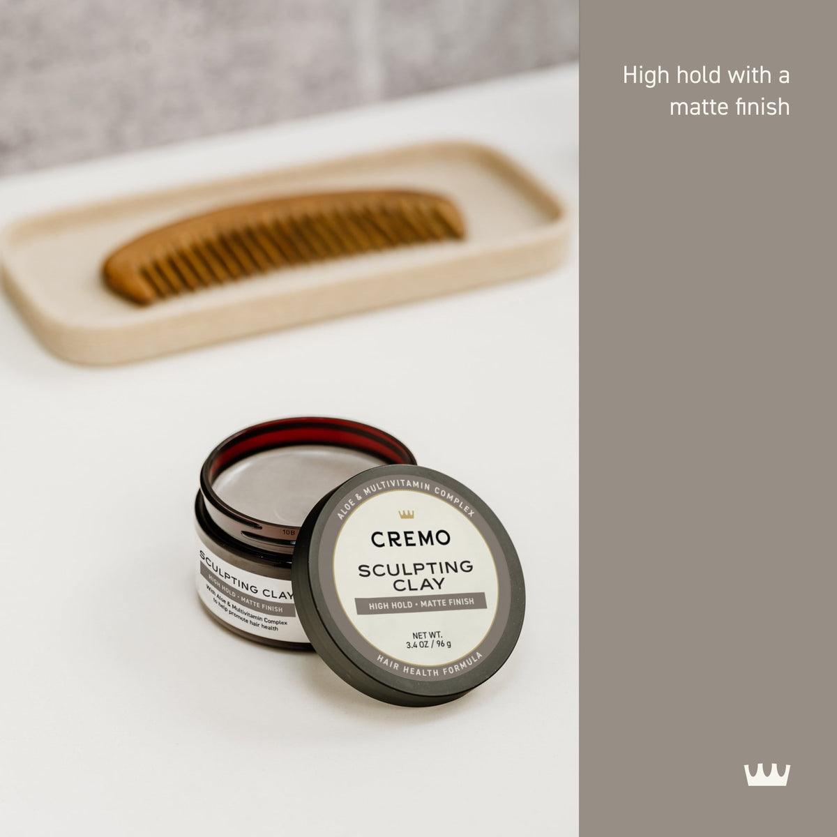 Cremo Hair Sculpting Clay, High Hold, Matte Shine, 3.4 oz