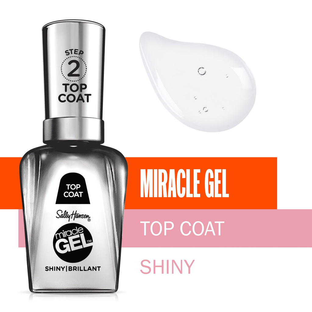 Sally Hansen Miracle Gel Nail Polish Lacquer, Shiny Top Coat, 0.5 fl oz