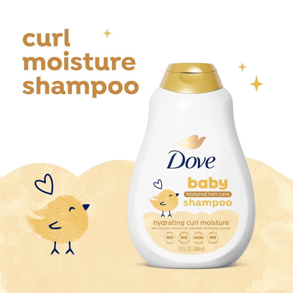 Baby Dove Textured Hair Care Baby Shampoo for Baby's Curly Hair Curl Nourishment Tear-Free and Hydrating ,13 fl oz