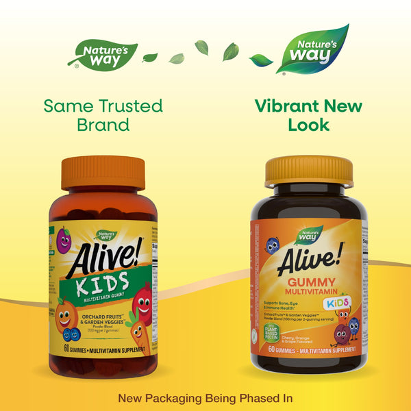 Nature's Way Alive! Kids Multivitamin Gummies, Supports Growth & Development*, Fruit Flavored, 60ct