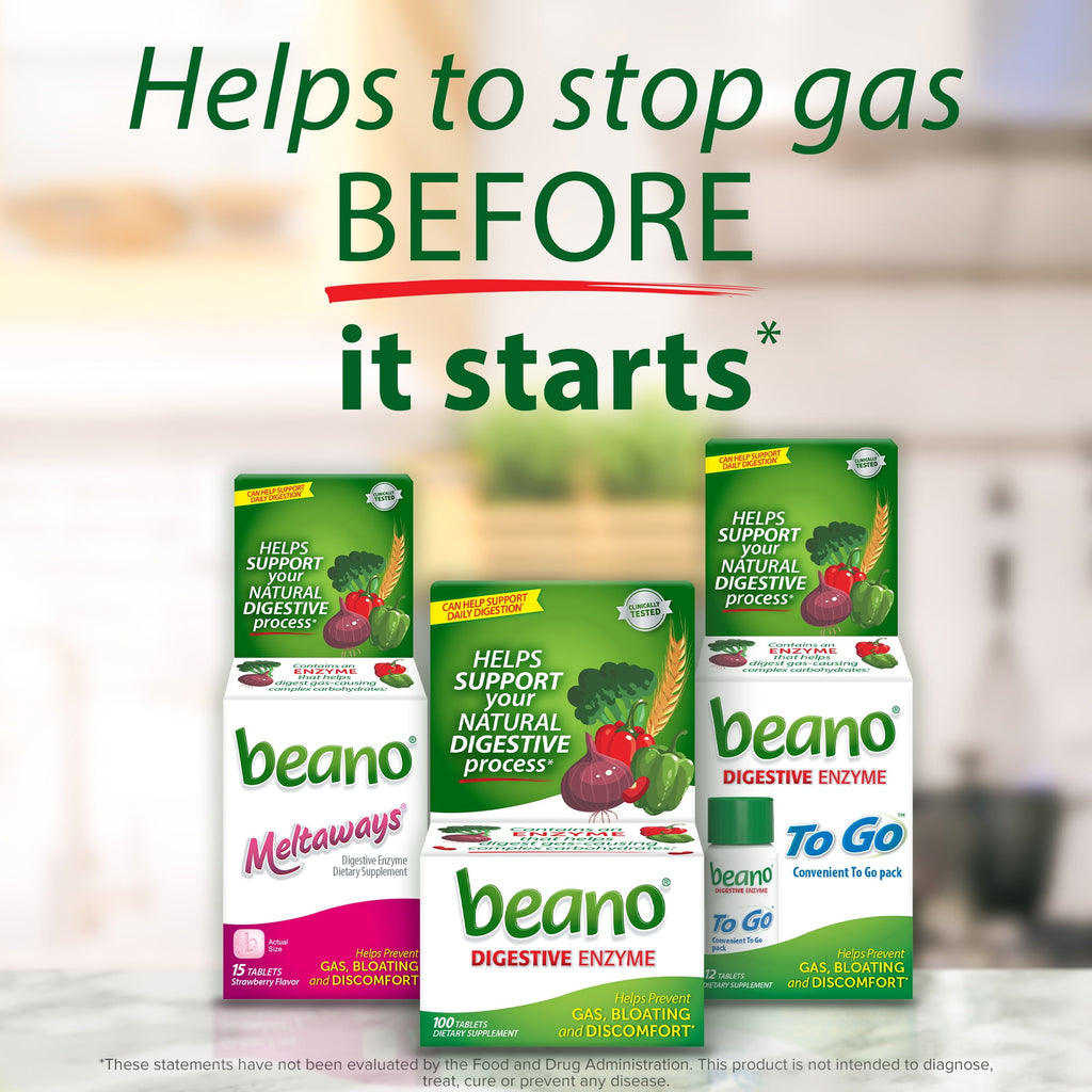 Beano Digestive Enzyme, Gas Prevention & Digestive Enzyme Supplement, 30 Count