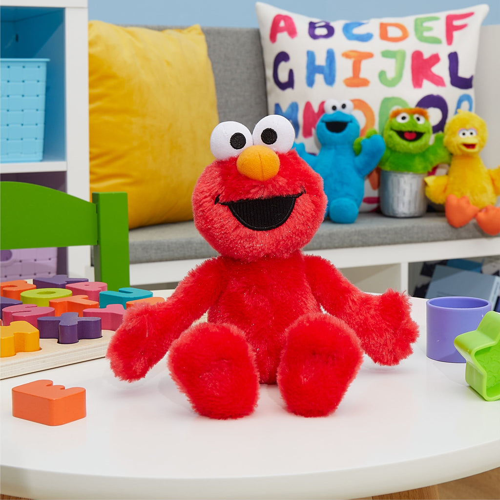Sesame Street Friends 8-inch Elmo Sustainable Plush Stuffed Animal, Kids Toys for Ages 18 month