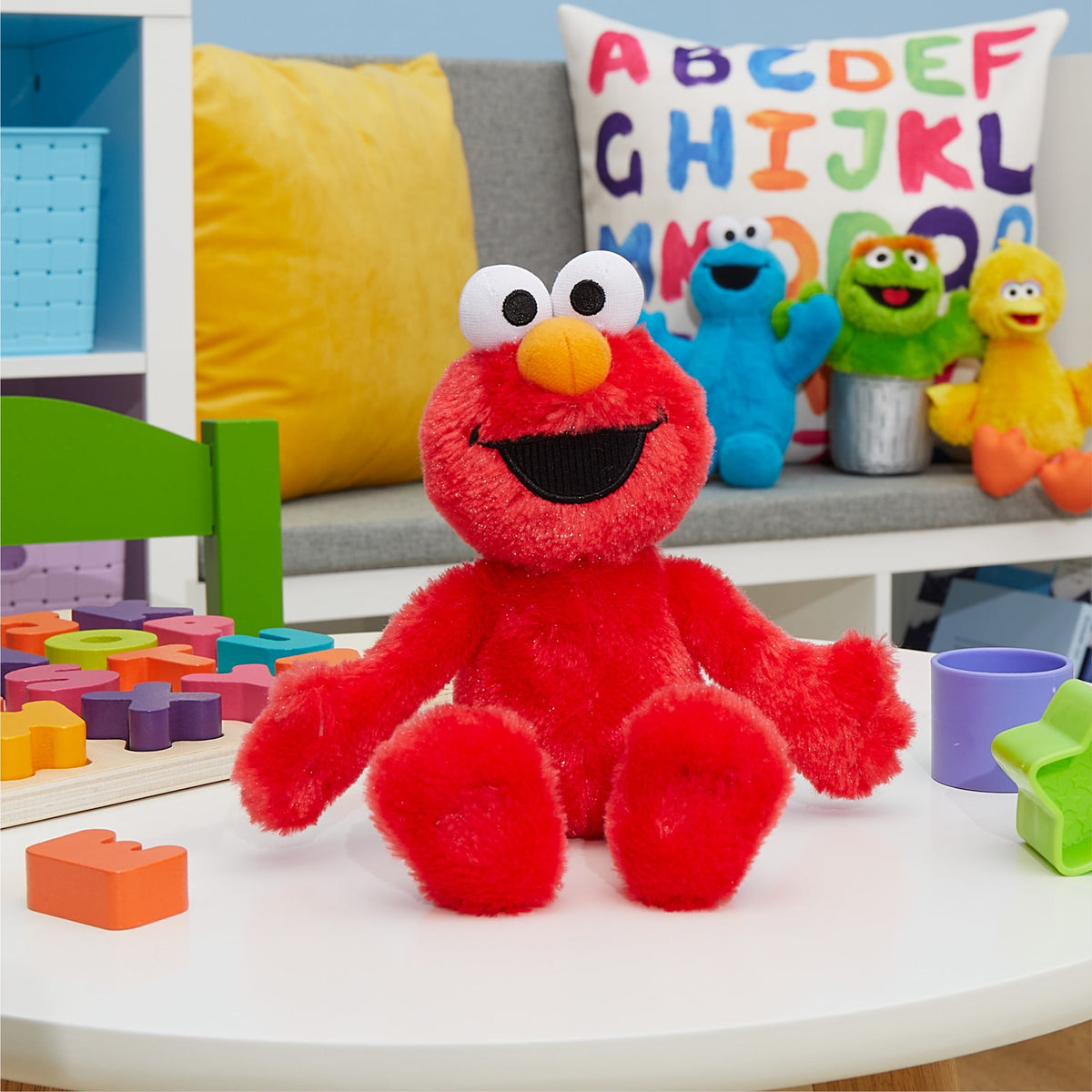 Sesame Street Friends 8-inch Elmo Sustainable Plush Stuffed Animal, Kids Toys for Ages 18 month