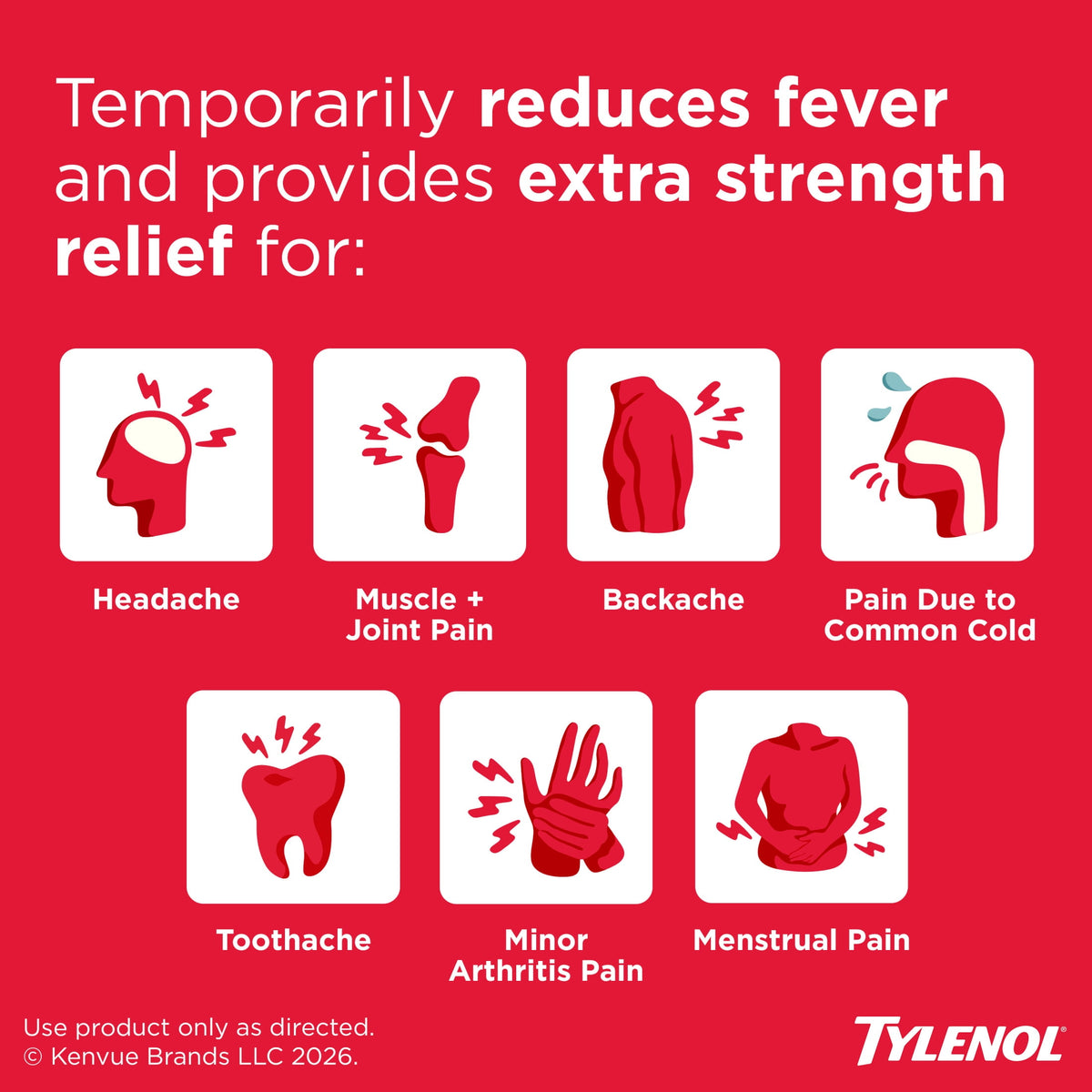 Tylenol Extra Strength Pain Relief Acetaminophen Caplets 500mg, 24 Count