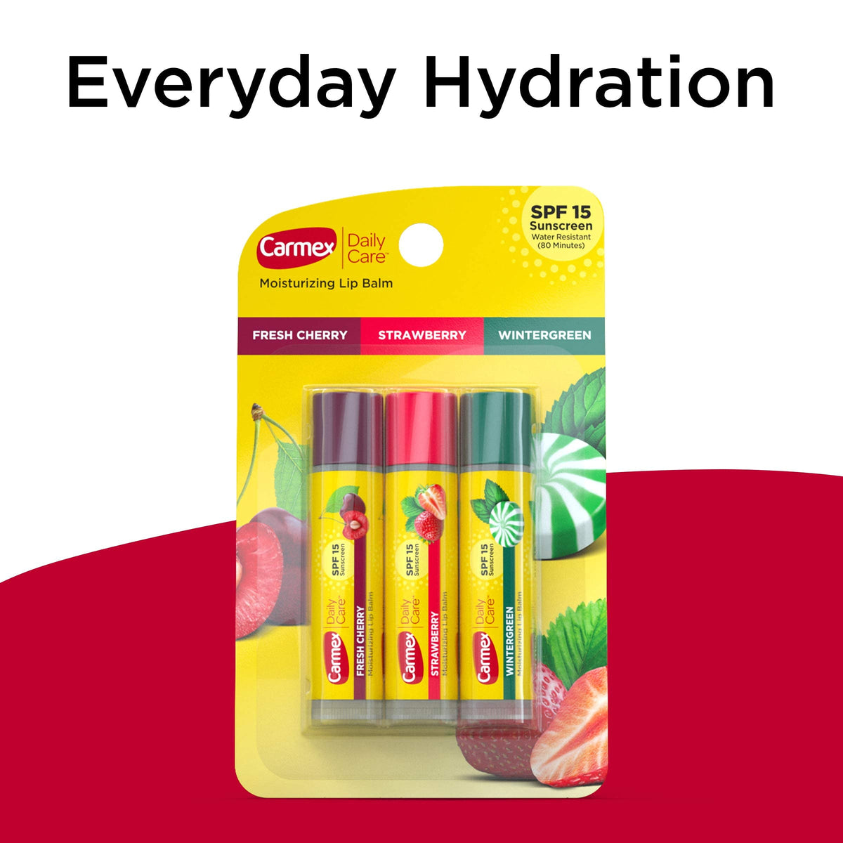 Carmex Daily Care SPF15 Lipbalm, 3-Stick Variety Pack 0.15 oz