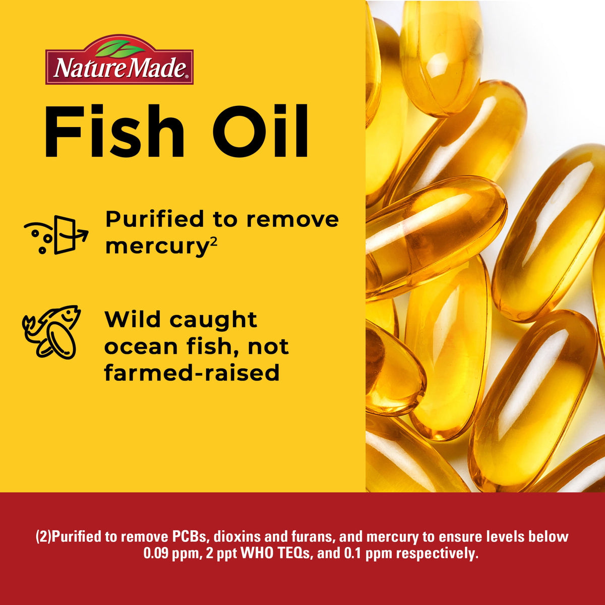 Nature Made Burp Less Ultra Omega 3 Fish Oil 1400 mg Softgels, Fish Oil Supplements, 100 Count
