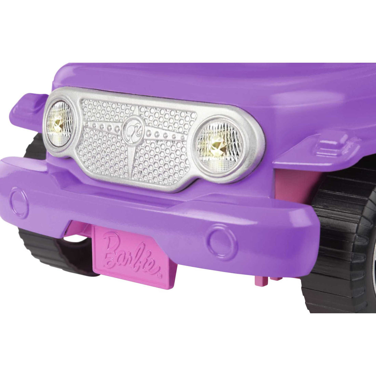 Barbie Off-Road Vehicle, Purple Toy Car with 2 Pink Seats and Rolling Wheels for Kids 3 years and up
