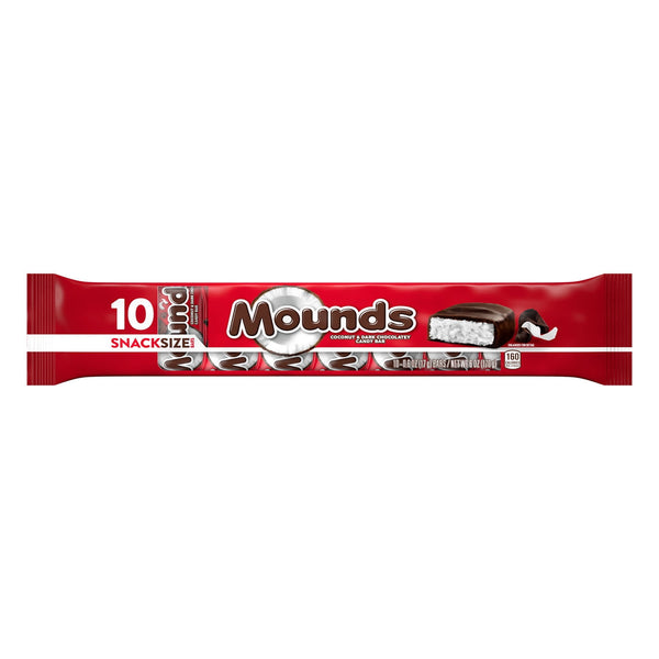 Mounds Coconut & Dark Chocolatey Candy Bars & Miniatures, Snack Size, 0.6 oz (10 Count)
