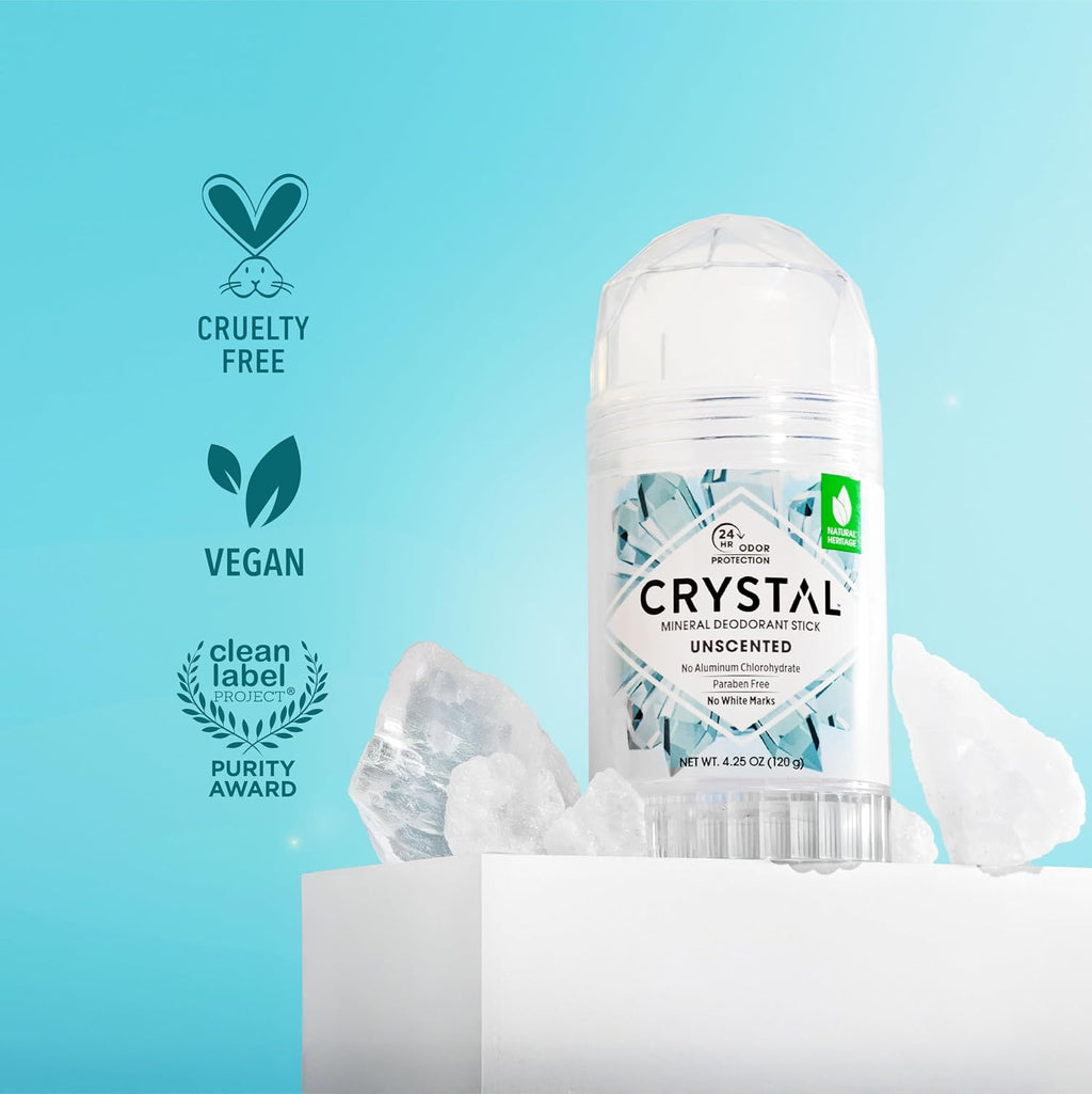 CRYSTAL Deodorant Stick (30003), Unscented, 4.25 Ounce