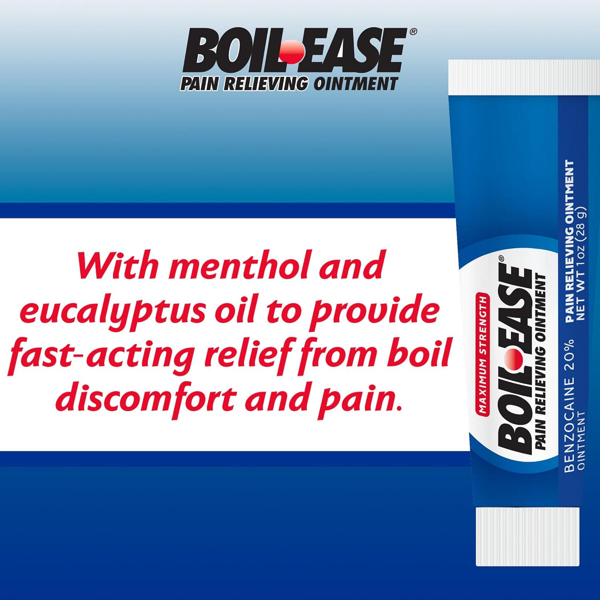 Boil Ease Pain Relieving Ointment, Max Strength, 1 Oz