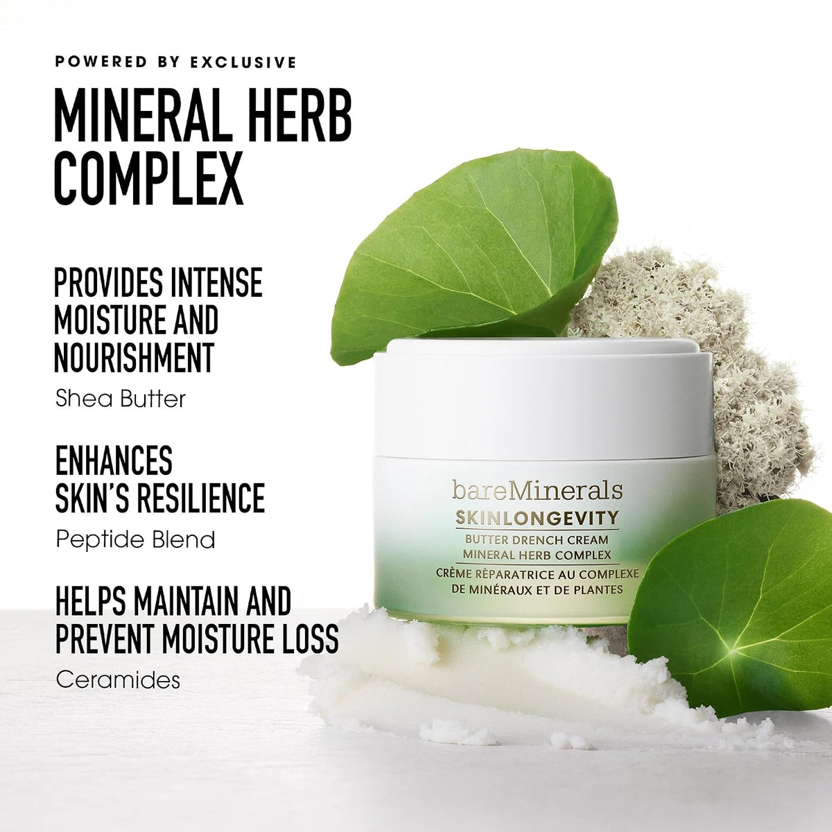 bareMinerals Butter Drench Restorative Rich Face Cream, Hydrating Face Lotion for Dry Skin, Boosts Moisture Retention, Soothes & Nourishes