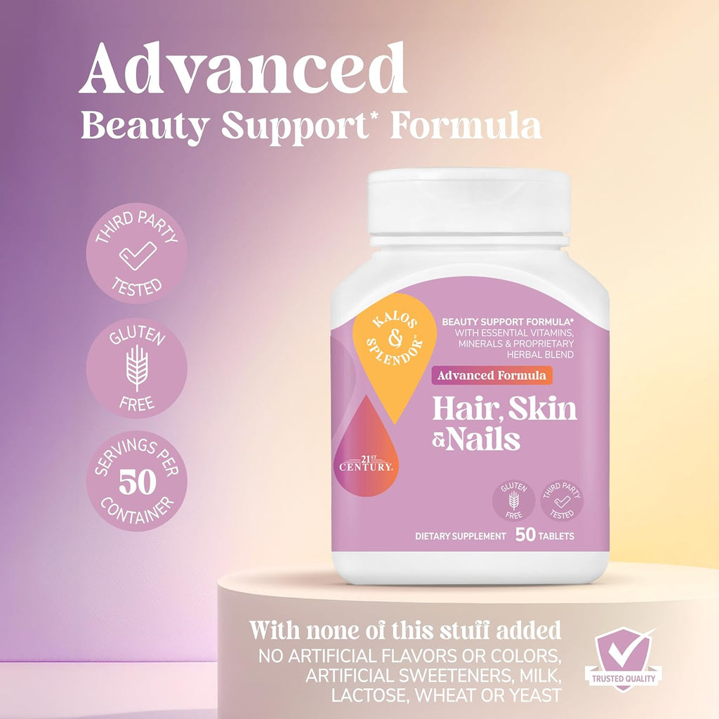 21st Century Hair, Skin & Nails Advanced Formula Tablets, 50 Count