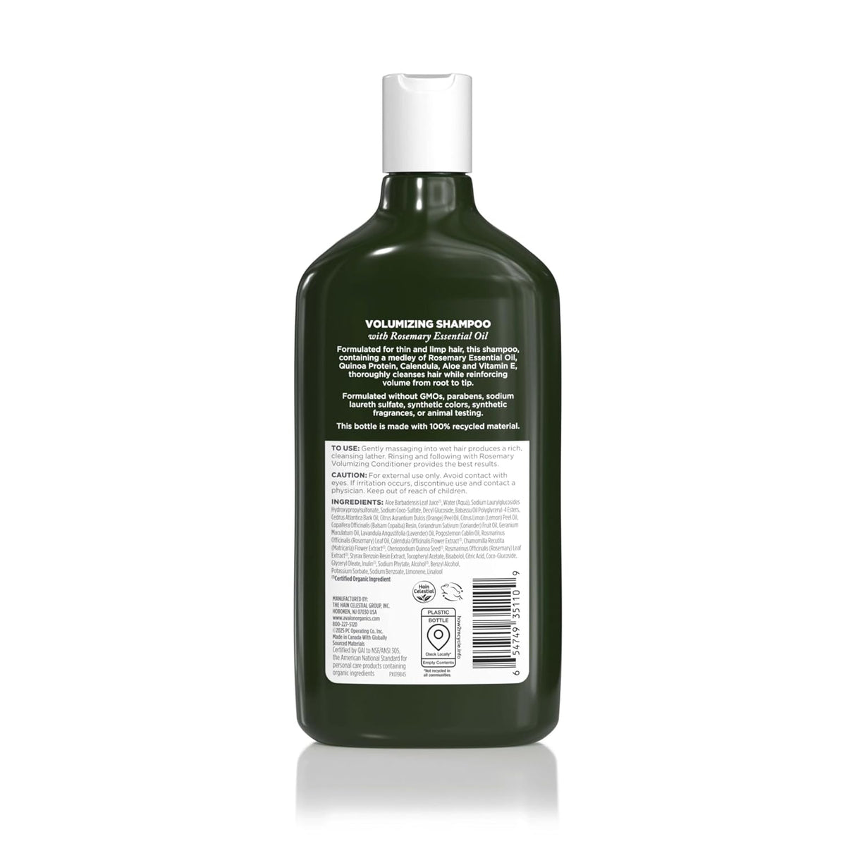 Avalon Organics Shampoo, Volumizing Rosemary, 11 Oz
