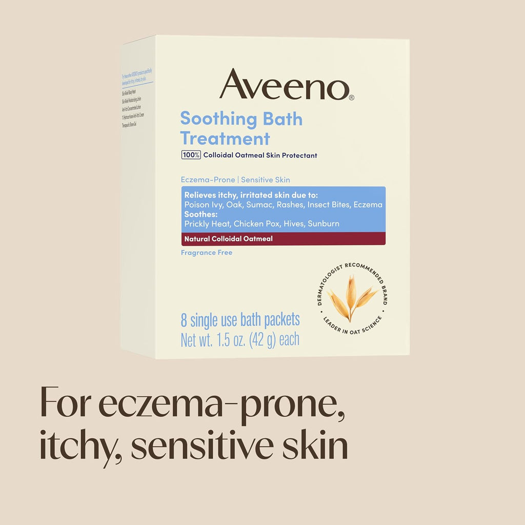 Aveeno Soothing Bath Treatment, Fragrance-Free, 8 Ct
