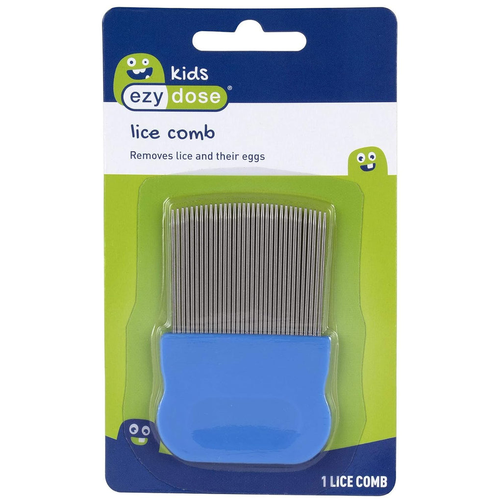 Ezy Dose Kids Lice Comb, Head Lice & Nit Removal, Safe for All Hair, Blue