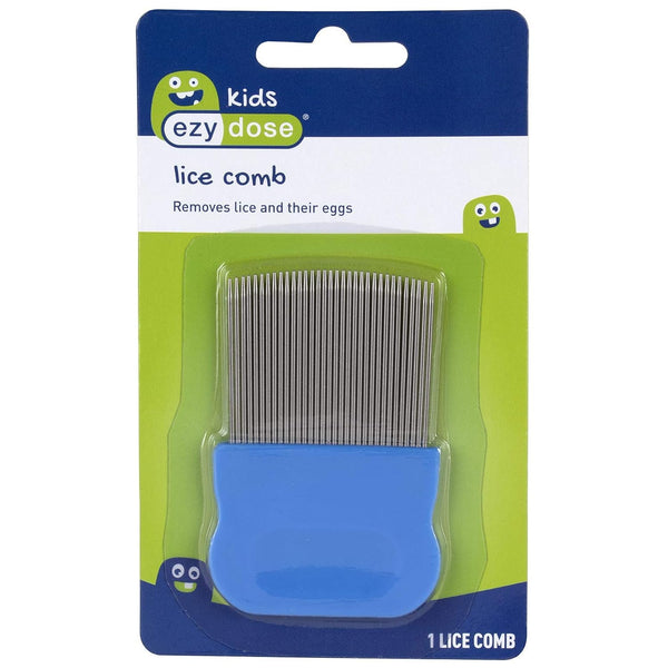 Ezy Dose Kids Lice Comb, Head Lice & Nit Removal, Safe for All Hair, Blue