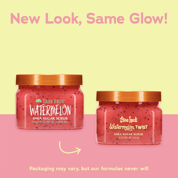 Tree Hut Watermelon Shea Sugar Exfoliating and Hydrating Body Scrub, 18 oz.