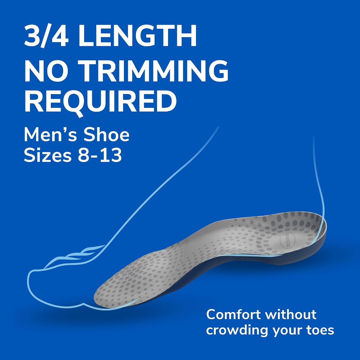 Dr. Scholl's Tri-Comfort Shoe Insoles, Shoe Inserts for Men, Size 8-14
