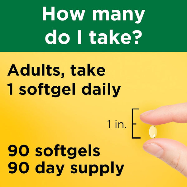 Nature Made Vitamin D3 5000 IU (125 mcg), 90 Vitamin D Softgels