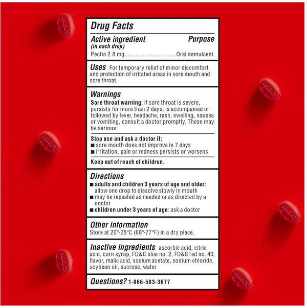 Ludens Sore Throat Drops, for Minor Sore Throat Relief, Wild Cherry, 30 Count