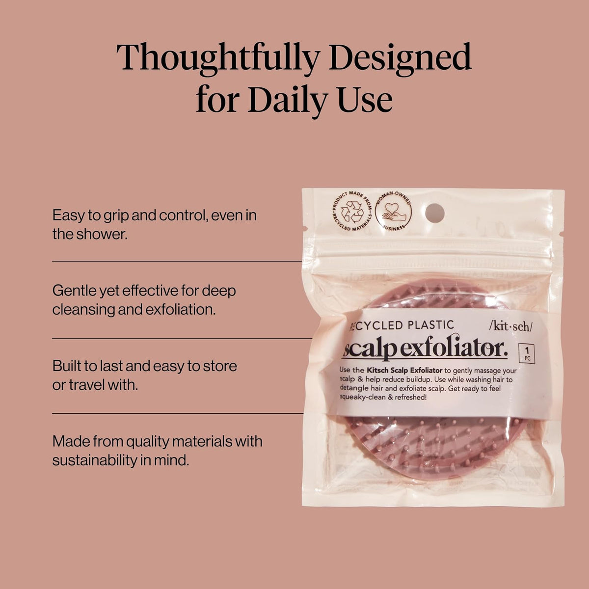 Kitsch Scalp Massager Shampoo Brush Terracotta
