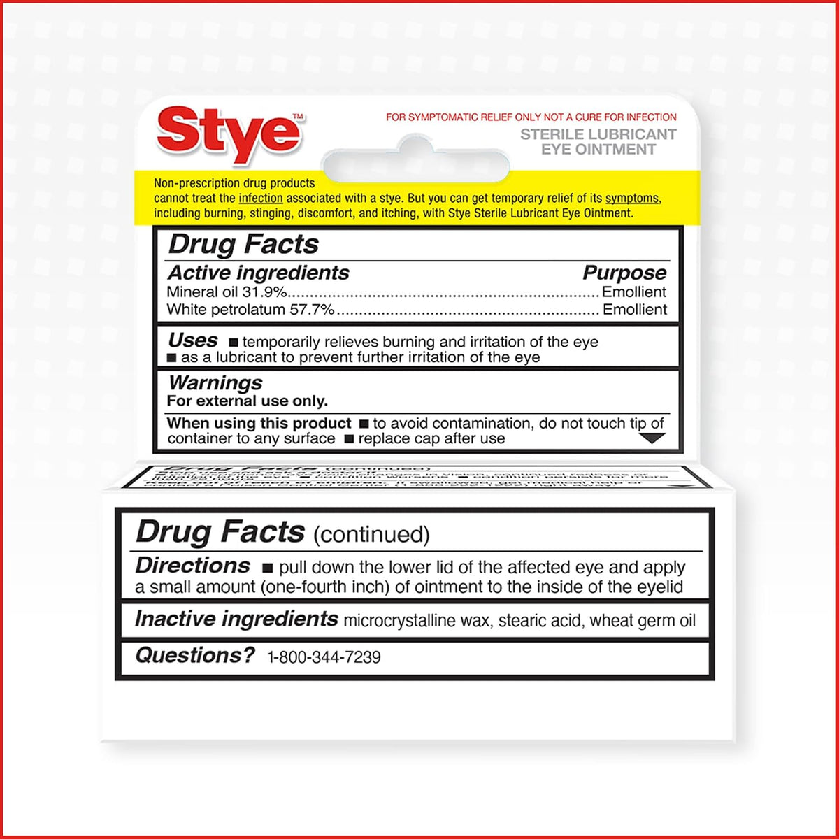 Stye Sterile Lubricant Eye Ointment, Eye Symptom Relief, 0.125oz