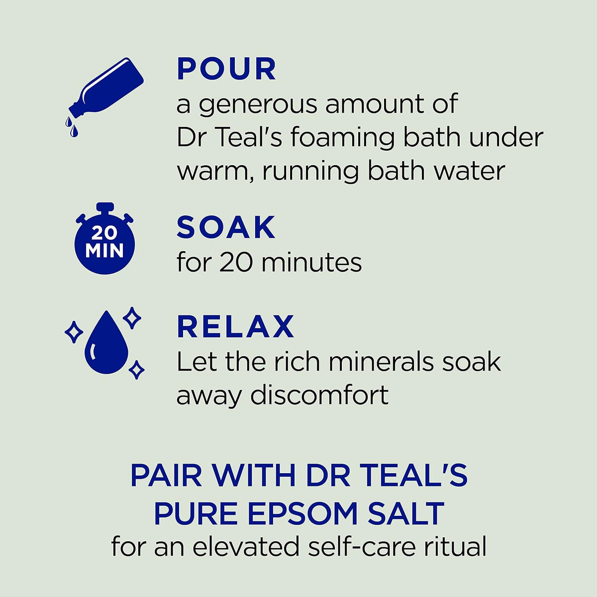 Dr Teal's Foaming Bath with Pure Epsom Salt, Relax & Relief with Eucalyptus & Spearmint, 34 fl oz