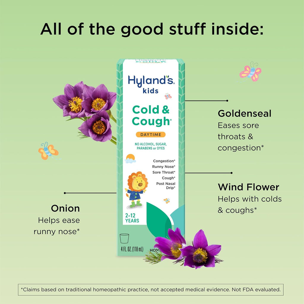 Hyland's Kids Cold Medicine & Cough Syrup Daytime, Ages 2 and up, 4 fl oz