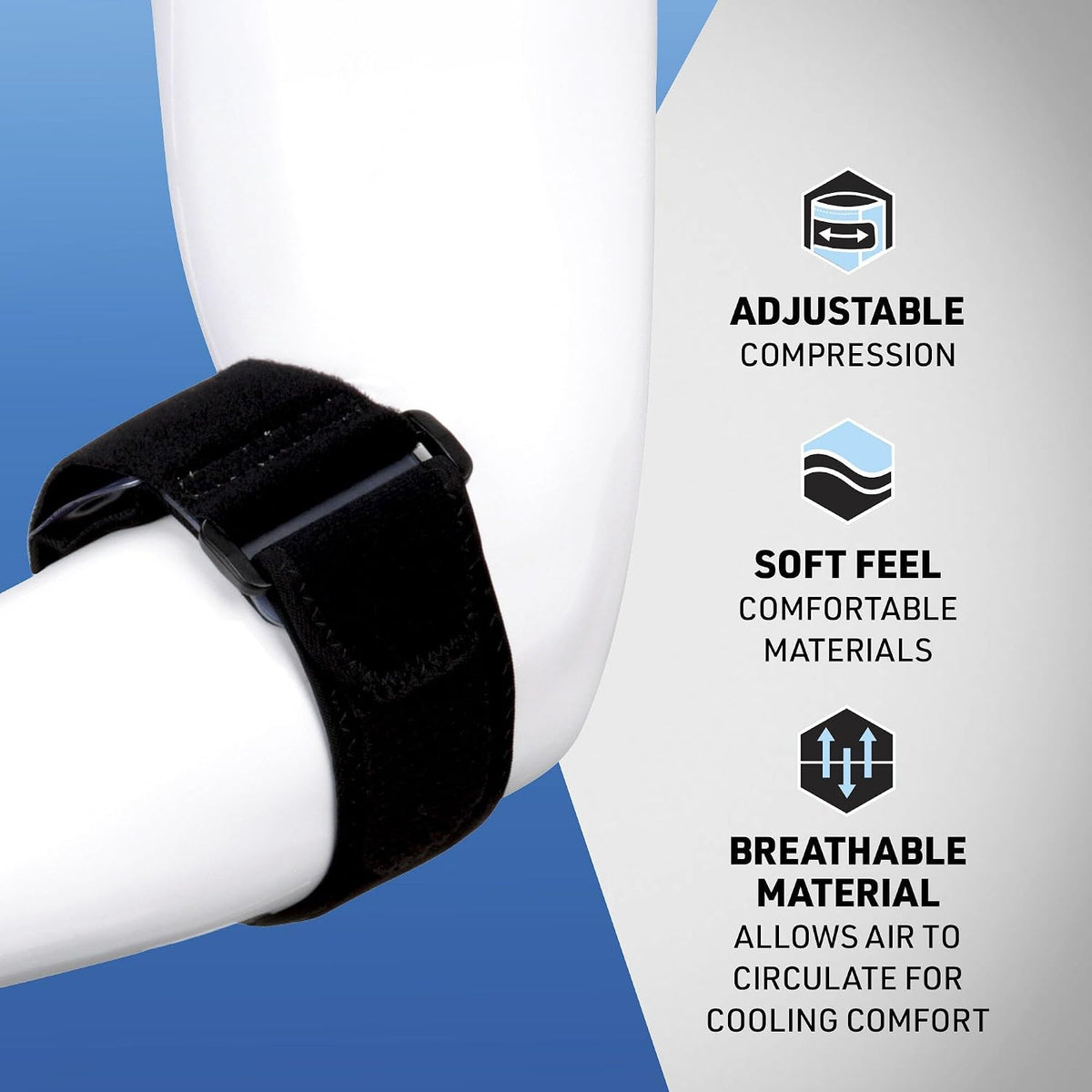 ACE Tennis Elbow Support, One Size, Adjustable, 1 Count