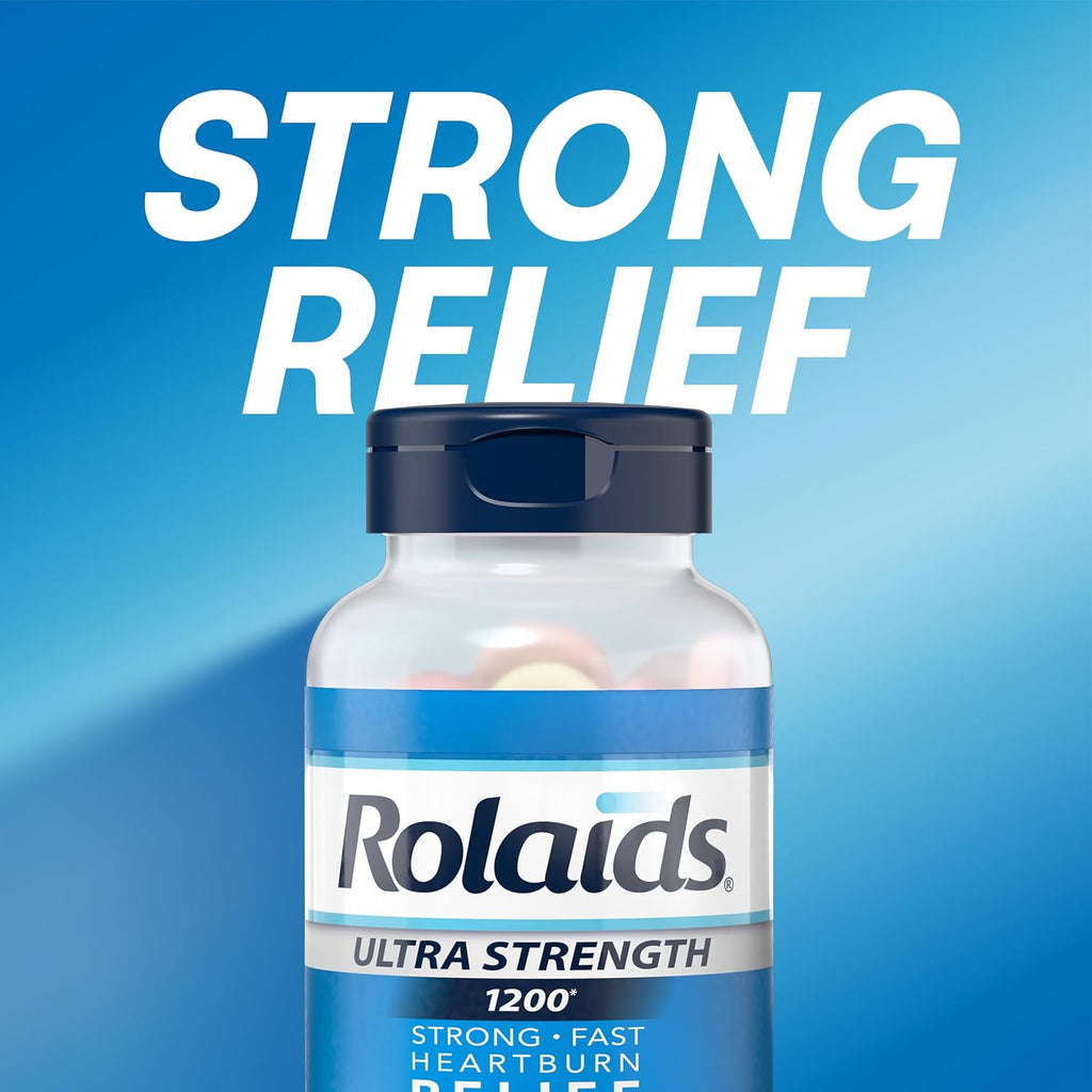 Rolaids Ultra Strength Antacid, 72 Chewable Tablets, Assorted Fruit, Ultra Strength Heartburn Relief