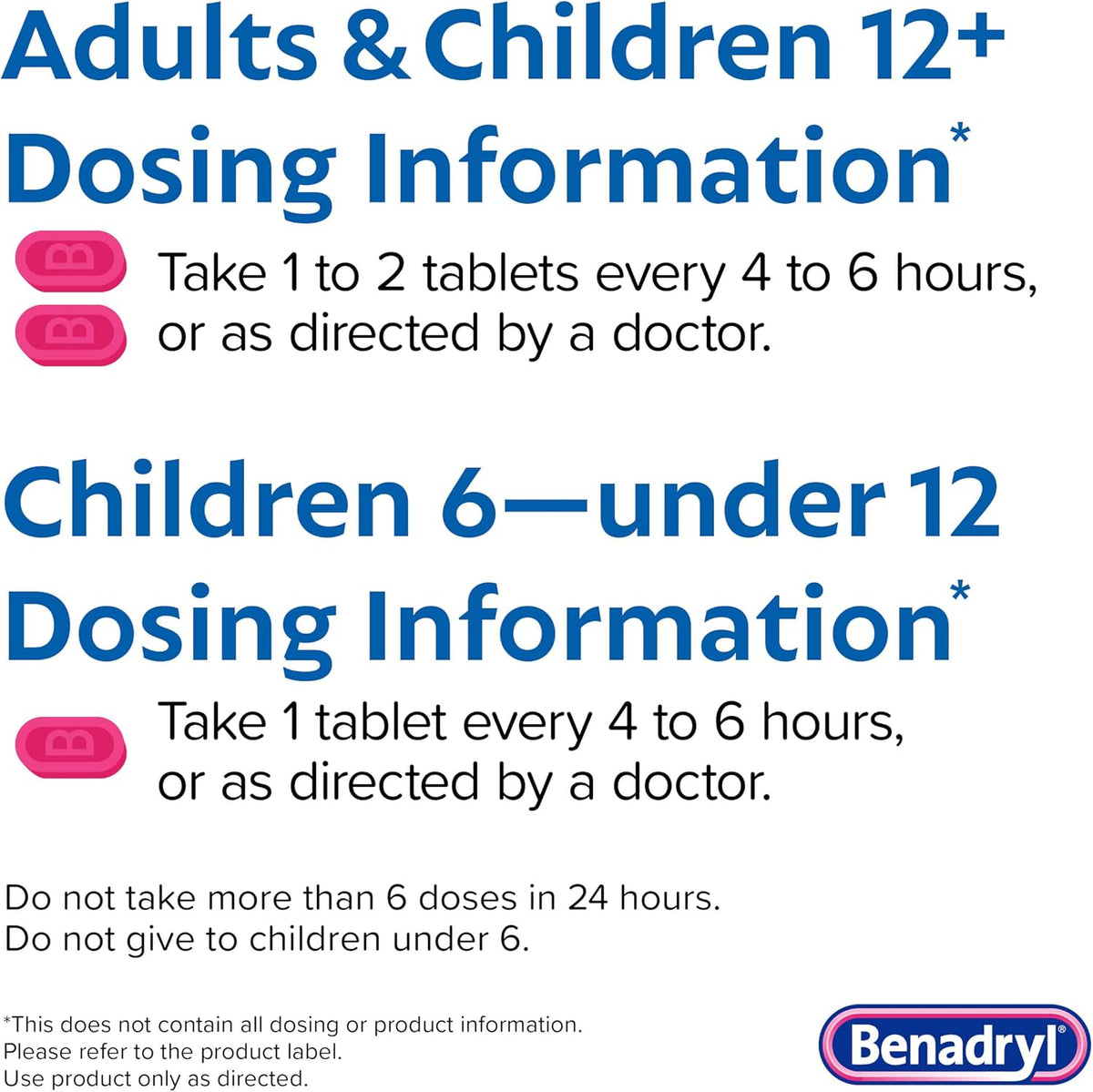 Benadryl Allergy Relief Ultratabs, 25 mg Diphenhydramine HCl, 48 ct