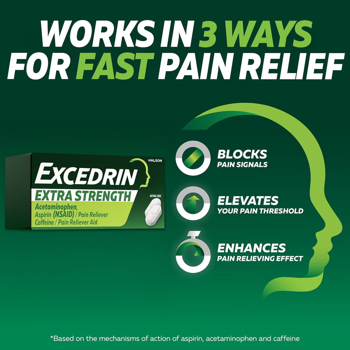 Excedrin Extra Strength Caplets for Headache Pain Relief, 24 Count