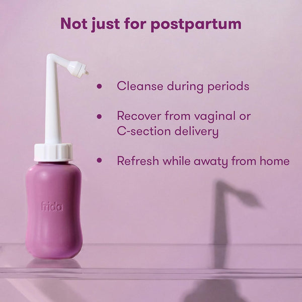 Frida Upside Down Peri Bottle for Postpartum Care, Portable Bidet