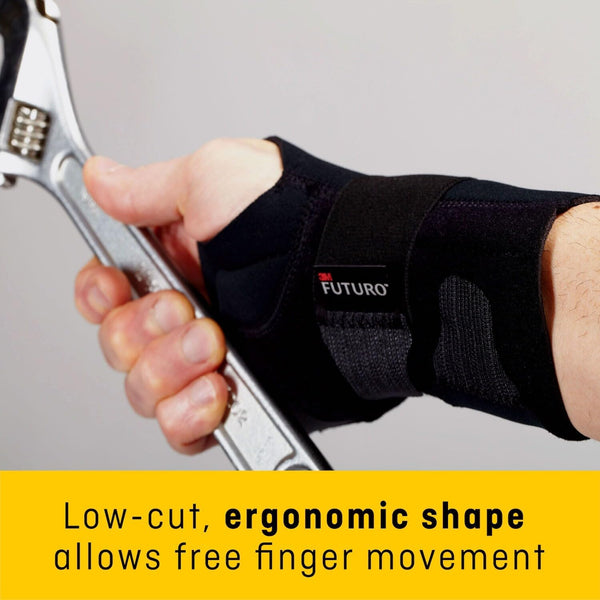 FUTURO-MMM-352 Compression Stabilizing Wrist Brace, Helps Support Sprains, Strains, and Symptoms of Carpal Tunnel Syndrome, Large/X-Large - Black